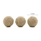 Hand-Woven Hemp Rope Cat Ball Set — Crinkle Sound Scratch Toy
