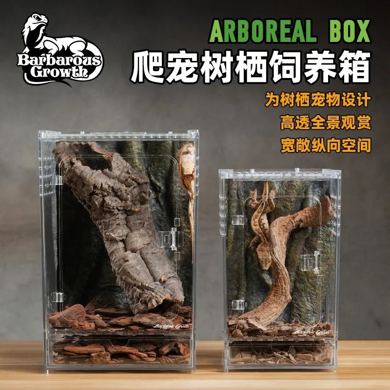 Front-Opening Acrylic Climbing Terrarium — For Tree Frogs, Geckos & Snakes