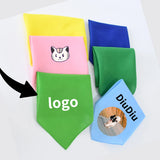 Custom Pet Cotton Bandana — Personalized Adjustable Triangle Scarf