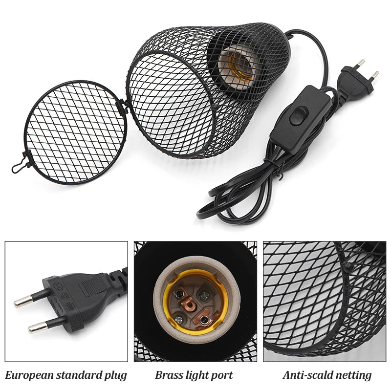 Ceramic Heat Emitter with Protective Cage Guard — All-in-One Reptile Heater