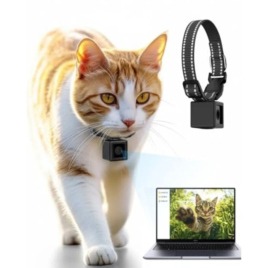 1080P HD Cat Camera Collar - No WiFi, No App Needed Mini Pet POV Cam