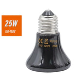 Ceramic Infrared Heat Emitter — No-Light Pet & Brooder Heat Bulb, E27, 25W–100W