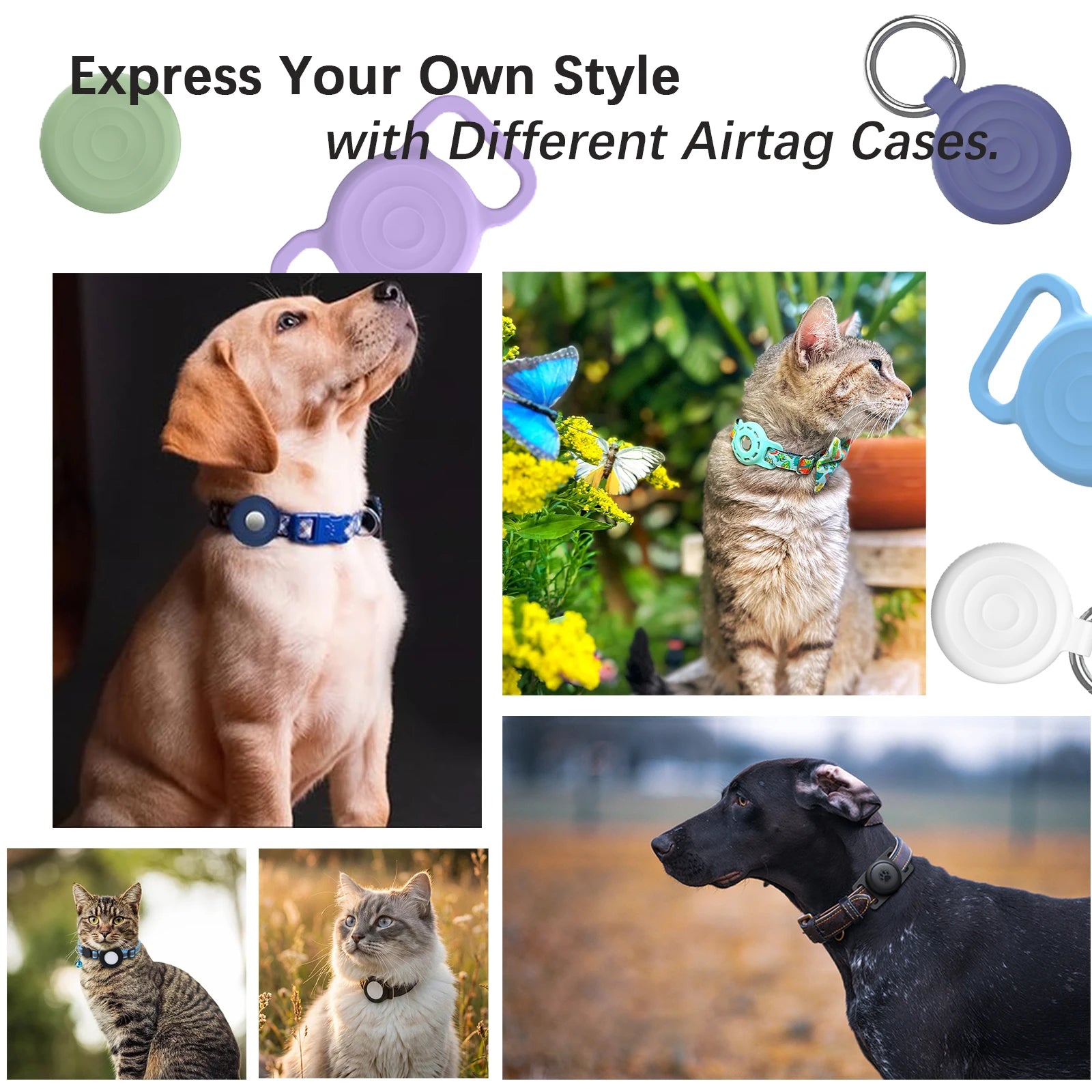 No-Subscription Pet Tracker for Apple Find My with AirTag Case