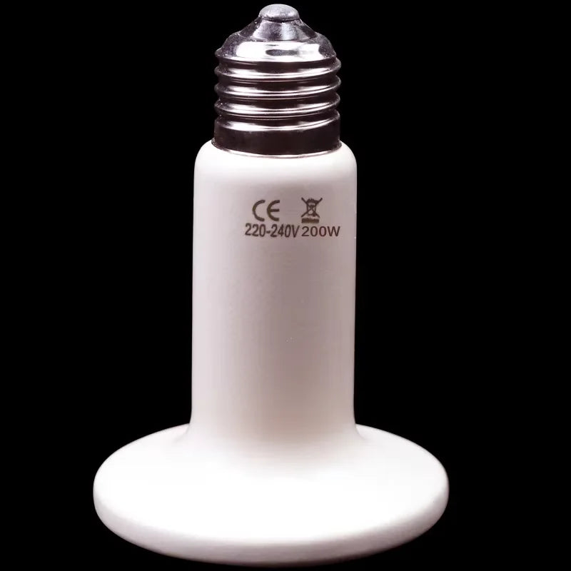 Far-Infrared Ceramic Heat Emitter — 220V Brooder & Reptile Bulb, 25W–200W