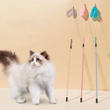 Gradient Feather Cat Teaser Wand — Colorful Interactive Rod Stick (1–50 Pack)
