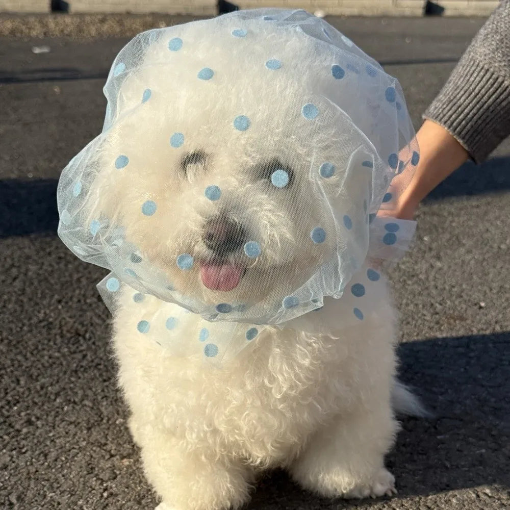 Pet Anti-Mosquito Headgear (Breathable Mesh, Adjustable, Love/Wave Pattern)