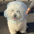 Pet Anti-Mosquito Headgear (Breathable Mesh, Adjustable, Love/Wave Pattern)