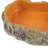 Decorative Resin Rock Water Bowl — Natural-Look Reptile Feeder