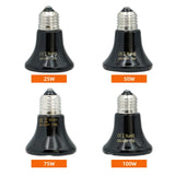 Ceramic Infrared Heat Emitter — No-Light Pet & Brooder Heat Bulb, E27, 25W–100W