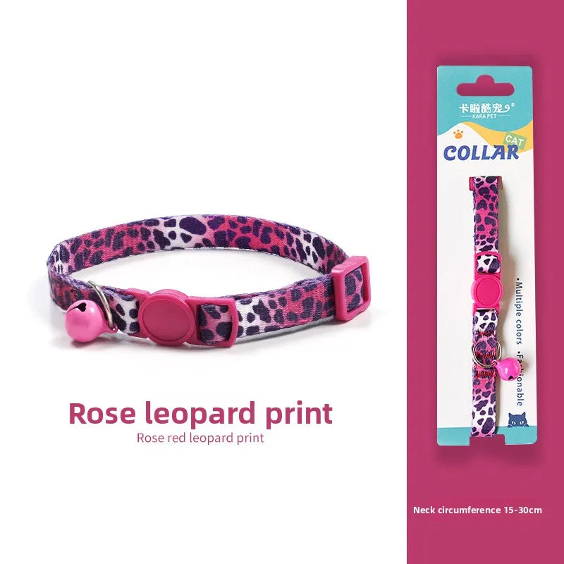 Woven Cat Collar with Bell & Safety Buckle
