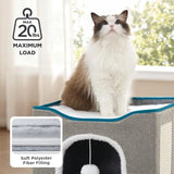 Foldable Cat Cave with Hanging Ball & Scratch Pad, 16.5in