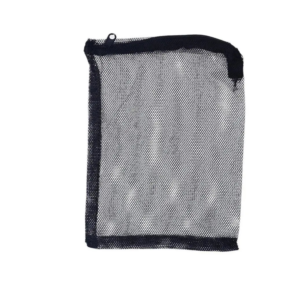 Reusable Aquarium Filter Net Bags (Black Nylon Mesh, Zip Closure)