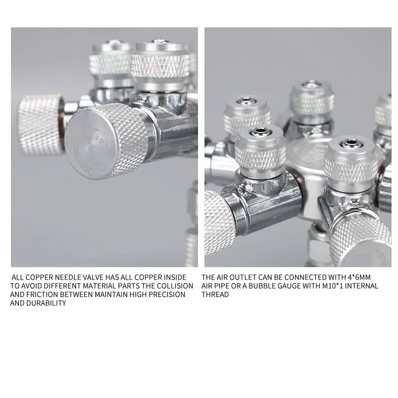 ZRDR Multi-Way CO2 Distributor with Needle Valve & Bubble Counter