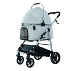 High-View Dog & Cat Stroller with Detachable Portable Carrier