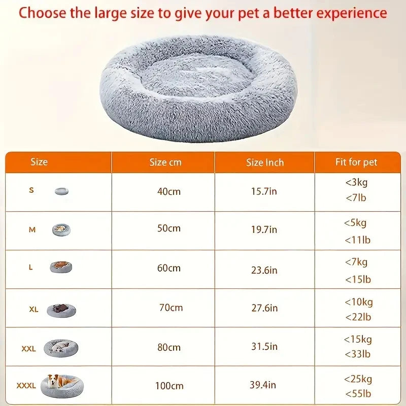 Long Plush Pet Sleeping Basket