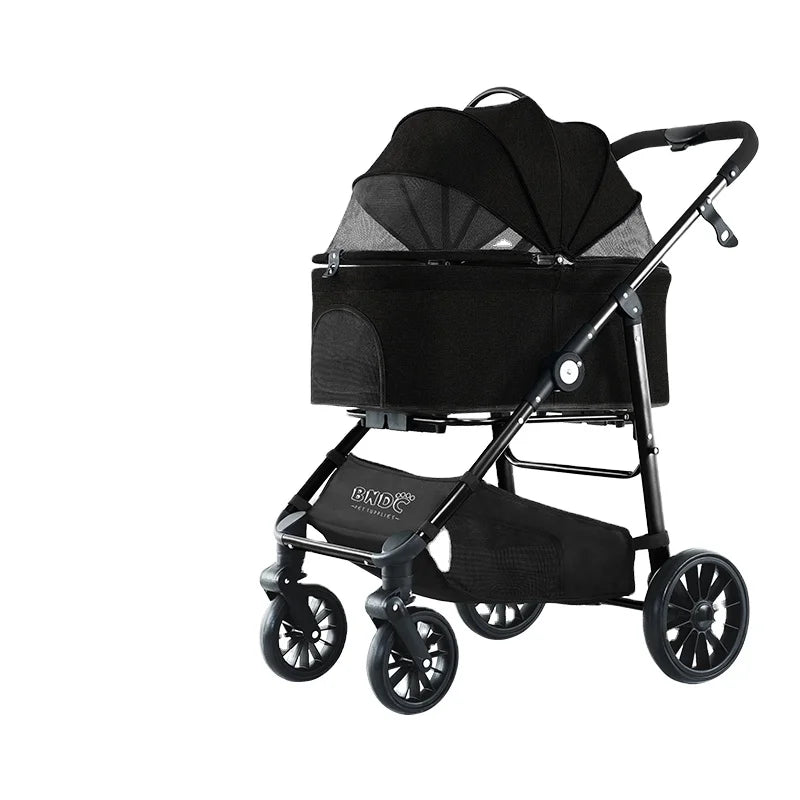 Premium Rubber-Wheel Jogger Pet & Baby Stroller for Dogs & Cats