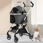 Japanese & Korean Fashion Foldable Pet Cart — Split Lightweight Outdoor Walking Cart for Cats & Dogs