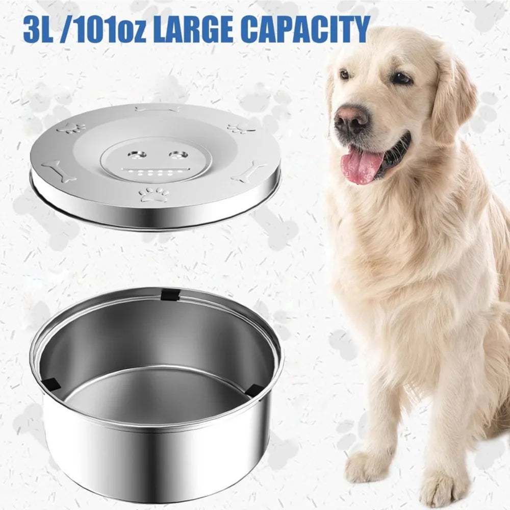 Stainless Steel Anti-Spill Dog Water Bowl (Non-Slip, Portable)