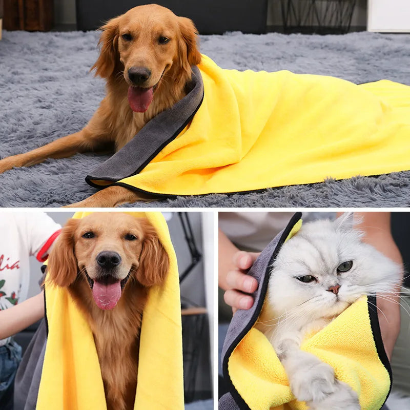 Reusable Microfiber Pet Towel — Quick-Drying, 4 Sizes for Any Breed