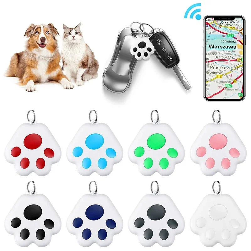 Paw-Shaped Mini Bluetooth GPS Tracker for Pets, Kids, Wallets & Keys