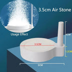 Round Aquarium Air Stone Disk (35–100mm, Fine Bubbles, 1–2 Pack)