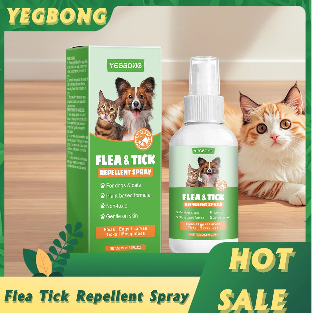 Fast-Acting Flea & Tick Repellent Spray — Relieves Itching, 50ml