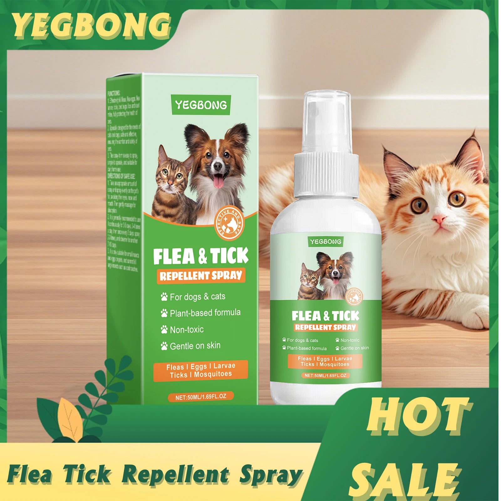 Fast-Acting Flea & Tick Repellent Spray — Relieves Itching, 50ml