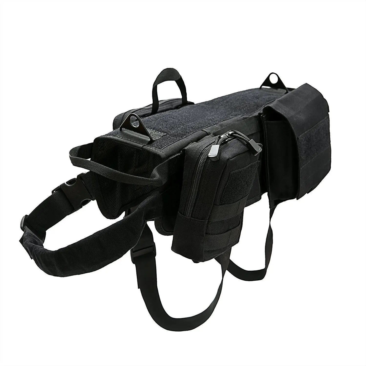 Tactical Camo Dog Vest (Outdoor Training, Chest & Back, Large Dogs)