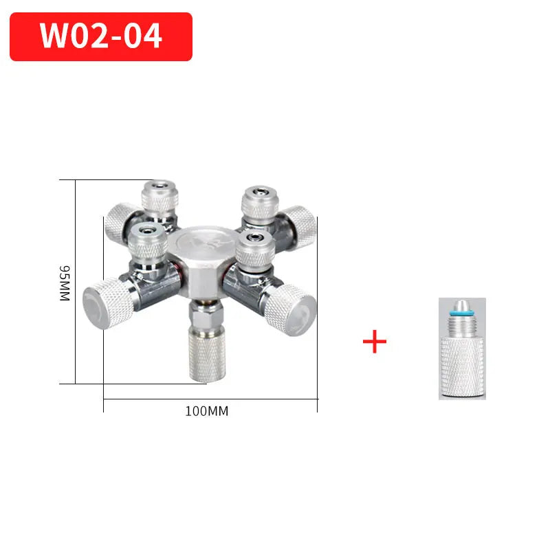 ZRDR Multi-Way CO2 Distributor with Needle Valve & Bubble Counter