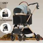 3-in-1 Foldable Pet Stroller with Separable Basket Carrier for Dogs & Cats up to 45 lbs
