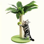 Coconut Tree Cat Scratching Post — Sisal Surface with Hanging Ball Toy