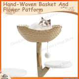 Multi-Level Cat Tree with Wicker Basket Bed & Scratching Post