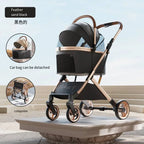 Separable Pet Stroller with Detachable Multifunctional Bag — One-Click Fold Cat & Dog Travel Cart