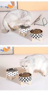 Raised Stainless Steel Pet Feeder Bowl