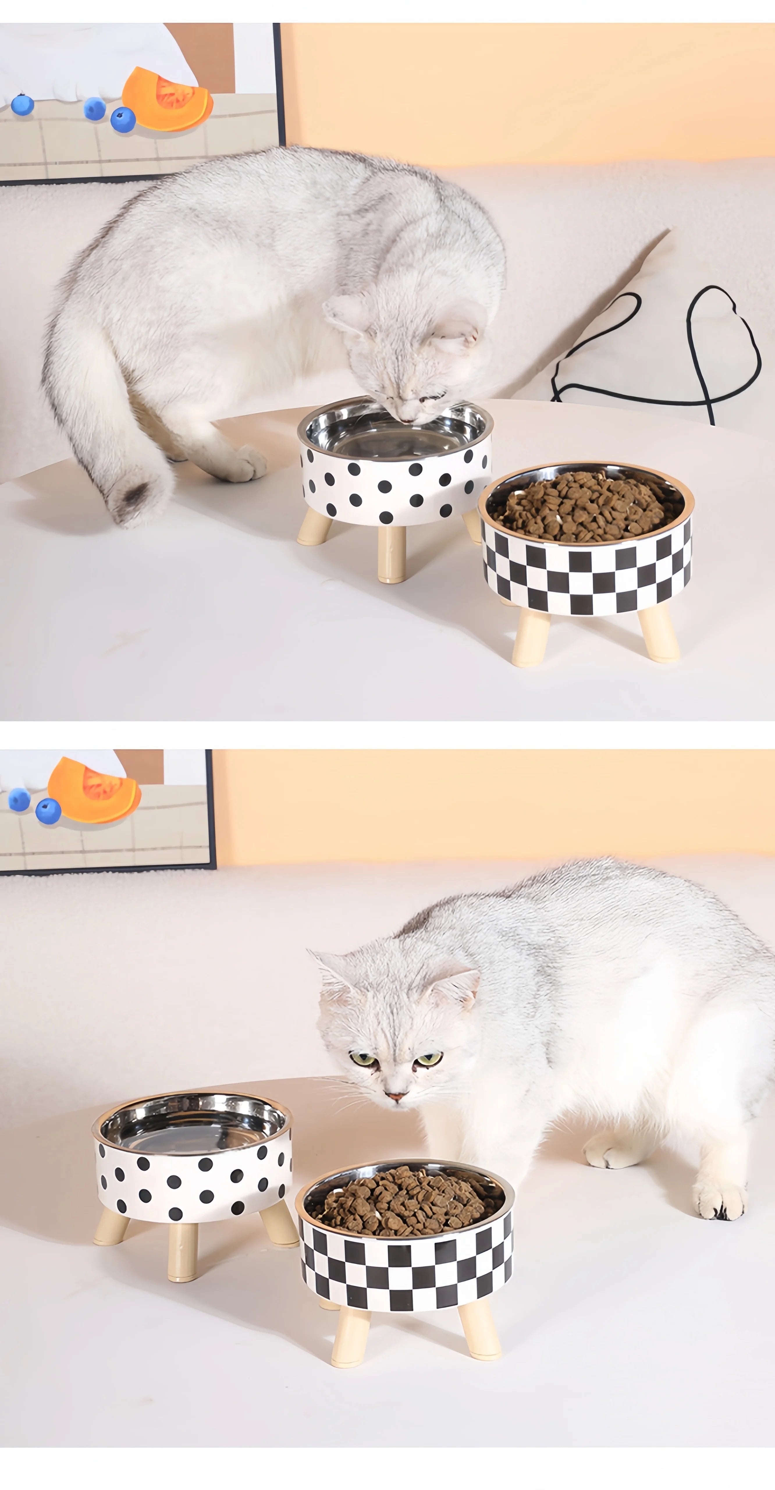 Raised Stainless Steel Pet Feeder Bowl
