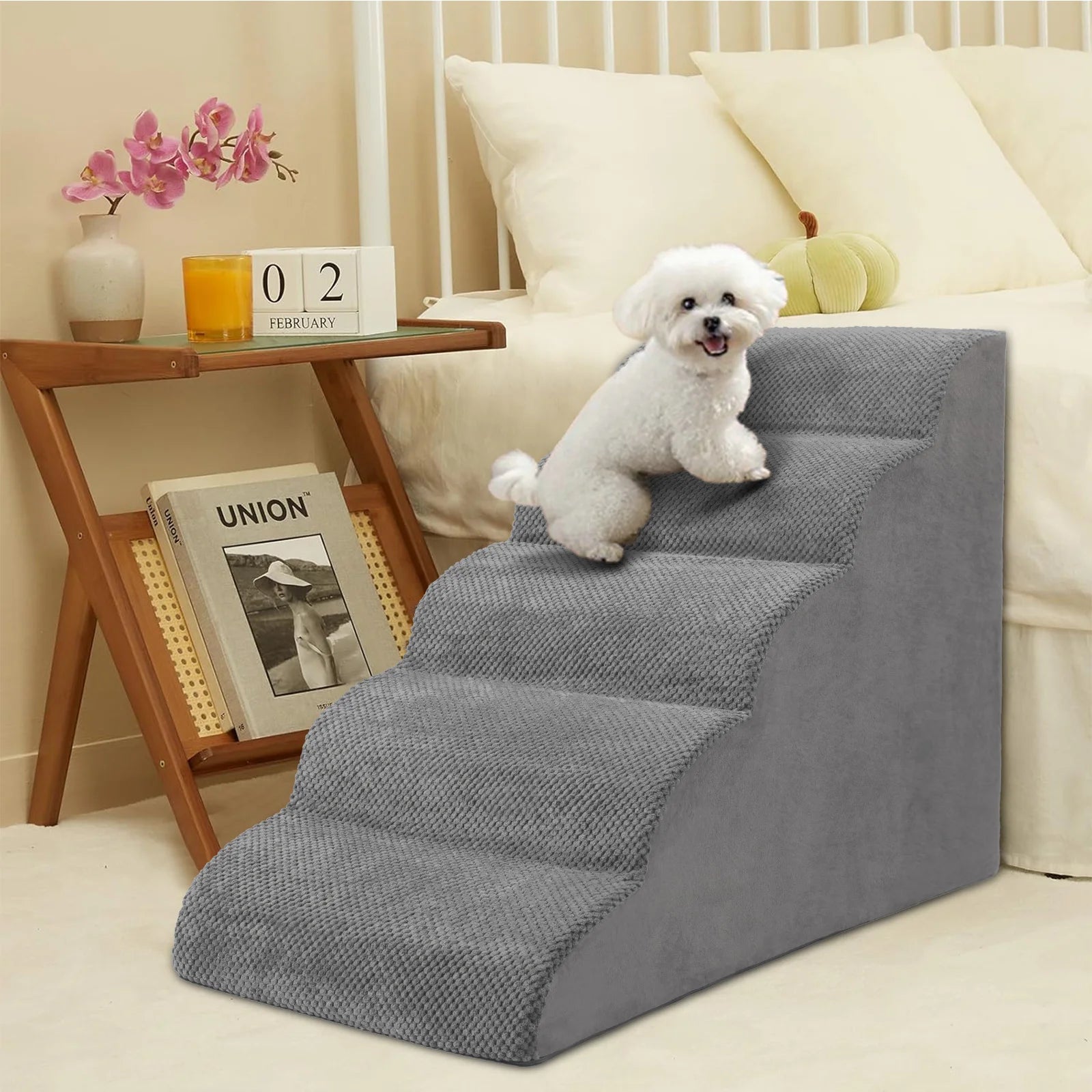 2-in-1 Foam Dog Stairs & Ramp, Extra-Wide Non-Slip