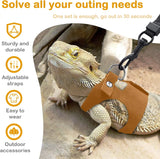 Bearded Dragon Harness & Leash Set — Adjustable Soft Leather Vest