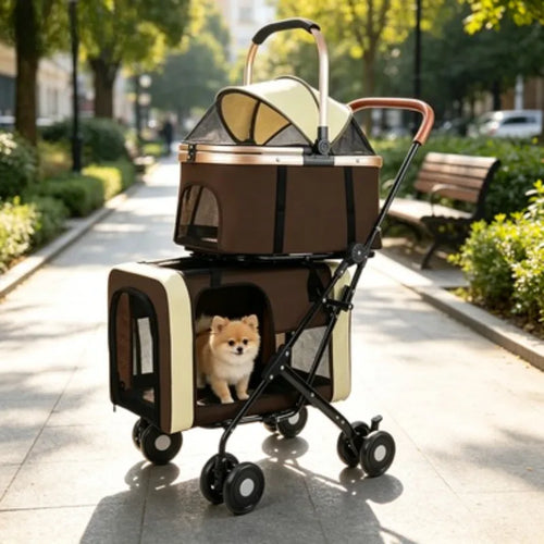 2026 New Multi Layer Pet Cart for Cats Dogs, Large Space Detachable Pet Carriers and Travel Gear