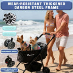 4-in-1 Easy-Fold Pet Stroller with Detachable Carrier for Dogs & Cats — Max 55 lbs