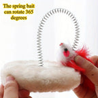 3-in-1 Cat Scratcher with Spring Feather Toy