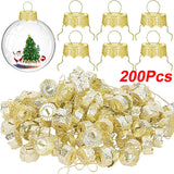 Round Christmas Ornament Caps & Hanger Strings (50-200 Pack)