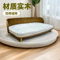 U-Shaped Solid Wood Pet Sofa Bed for Small & Medium Dogs