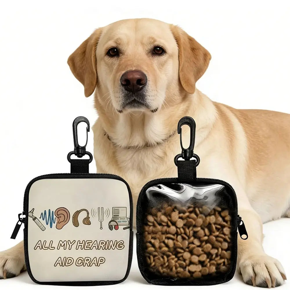 Mini Dog Treat Pouch (Lightweight, Hook Clip, Zipper Closure)