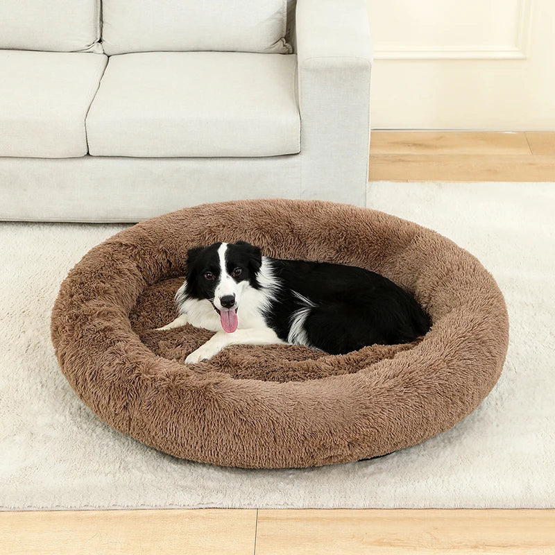 Long Plush Pet Sleeping Basket