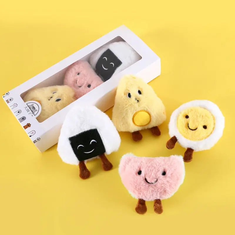Catnip Squeaky Plush Cat Toy — Food-Shaped Design with Built-In Bell