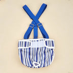 Washable Female Dog Diaper with Suspenders (Striped, Breathable)