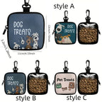 Waterproof Dog Treat Pouch with Window (Clip Attachment, Printed Design)