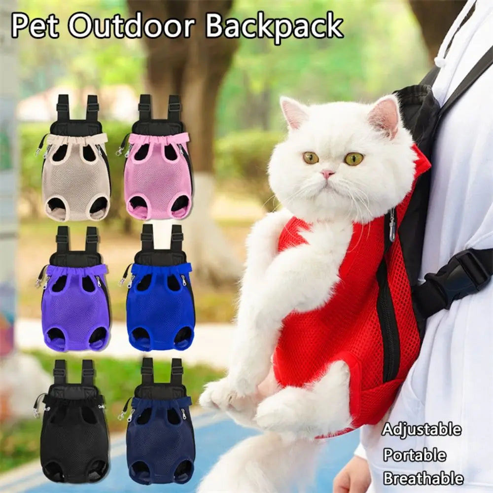 Double-Shoulder Pet Carrier Backpack (Breathable, Adjustable, Dog & Cat)