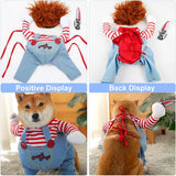 Creepy Doll Costume for Dogs (Funny Cosplay Party Outfit)