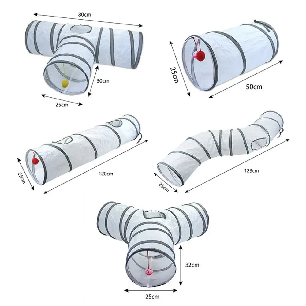 Foldable Cat Tunnel Tube — Portable, Crinkly Play Nest for Small Pets